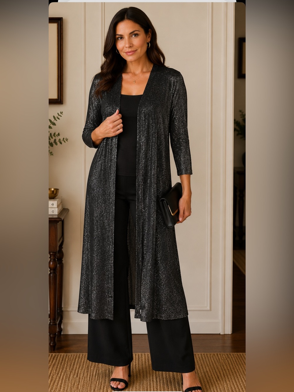 Jone rivers metallic shimmer duster cardigan size 1Xp holiday party wimzy goth